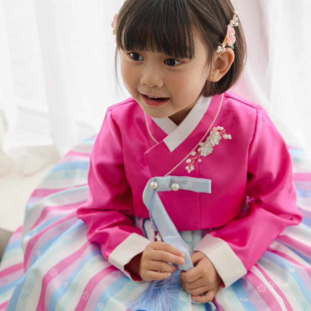 Yun Pink Saekdong Girl Hanbok (1-8YR) - Native Korean