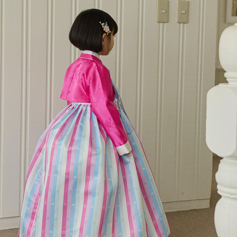 Yun Pink Saekdong Girl Hanbok (1-8YR) - Native Korean