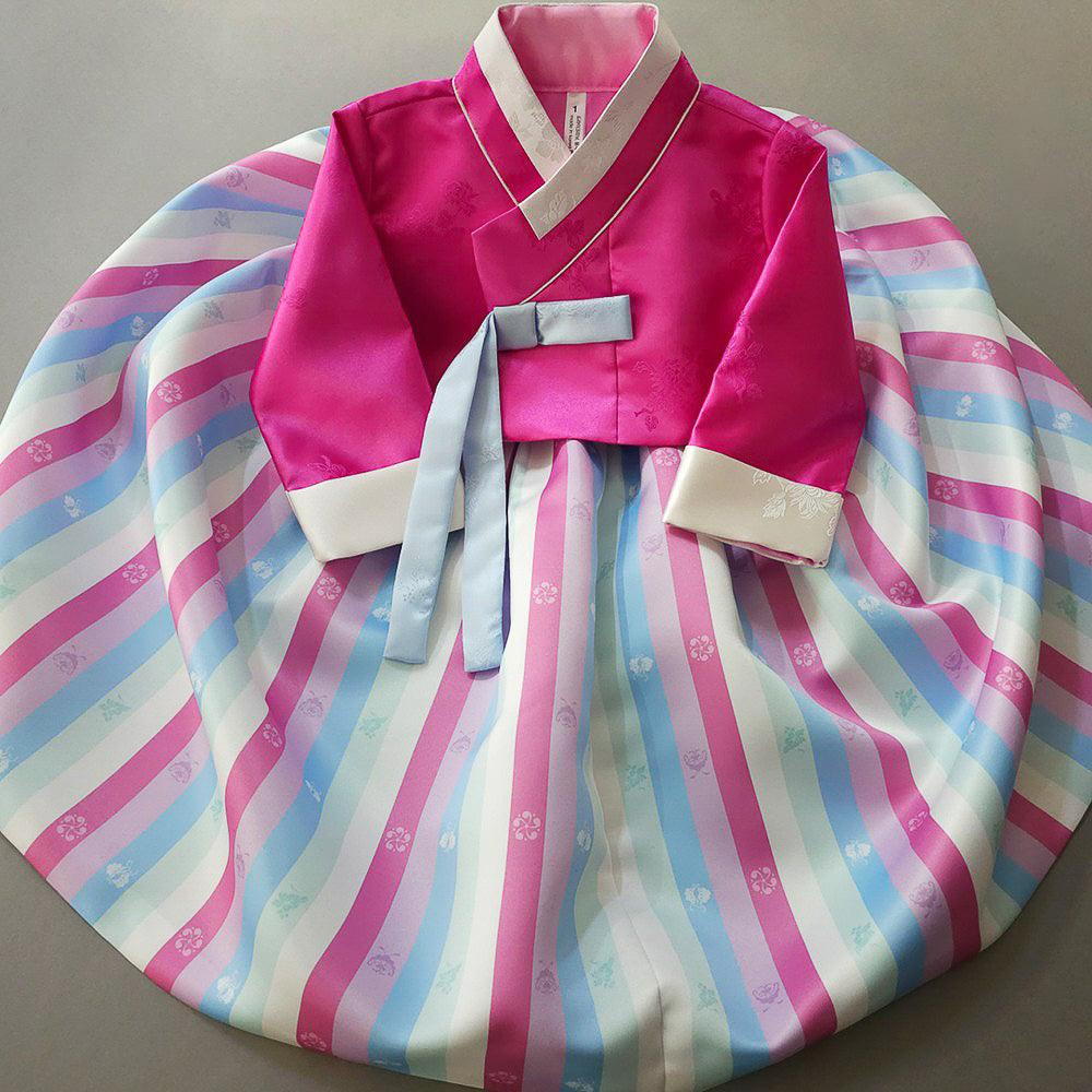 Yun Pink Saekdong Girl Hanbok (1-8YR) - Native Korean