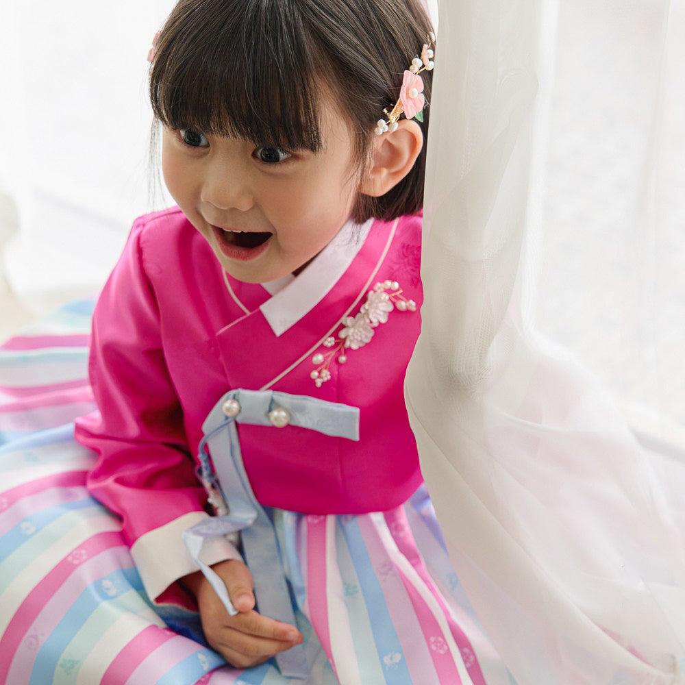 Yun Pink Saekdong Girl Hanbok (1-8YR) - Native Korean