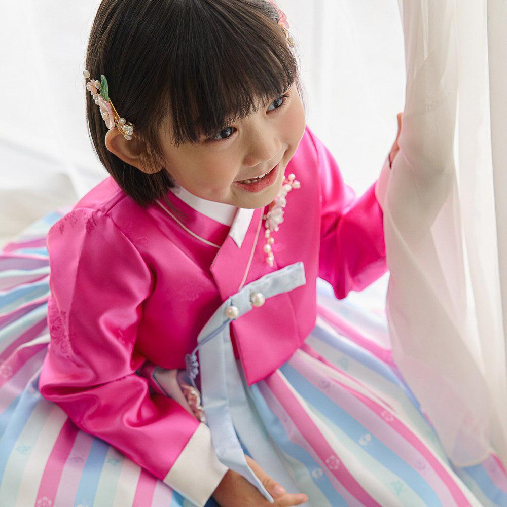 Yun Pink Saekdong Girl Hanbok (1-8YR) - Native Korean