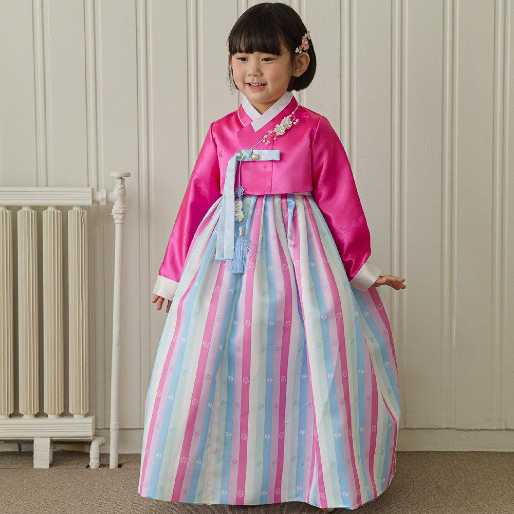 Yun Pink Saekdong Girl Hanbok (1-8YR) - Native Korean