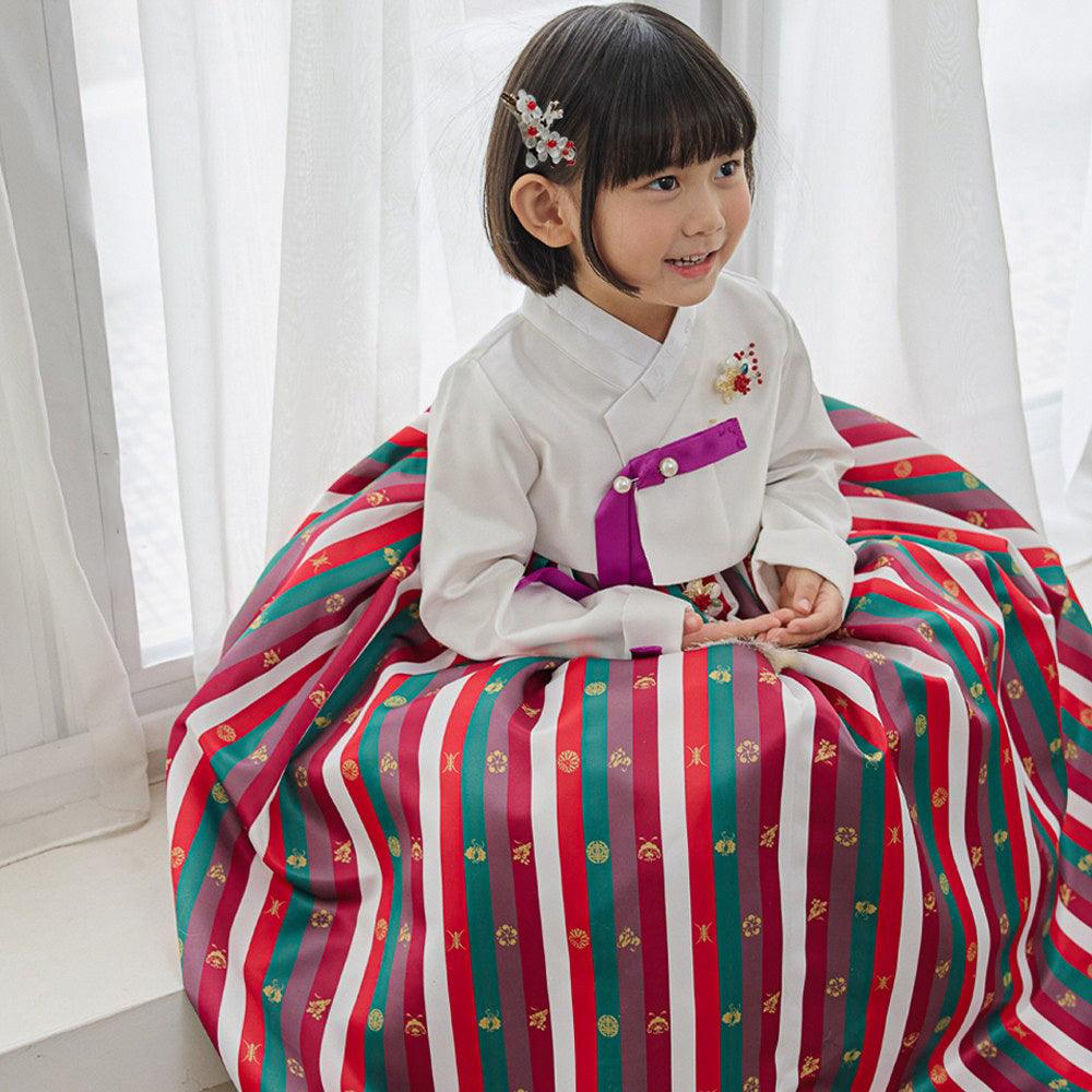 Yun Red Saekdong Girl Hanbok (1-8YR) - Native Korean