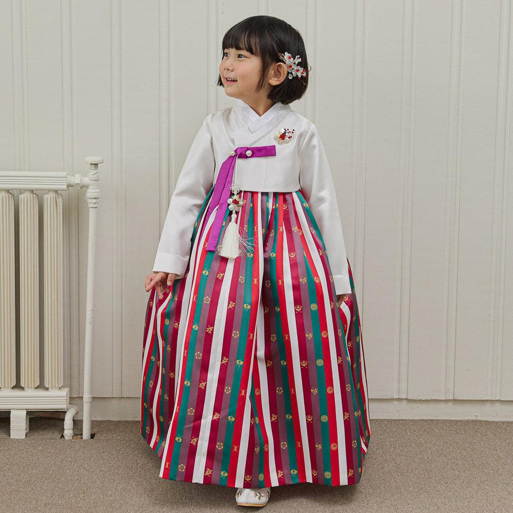 Yun Red Saekdong Girl Hanbok (1-8YR) - Native Korean