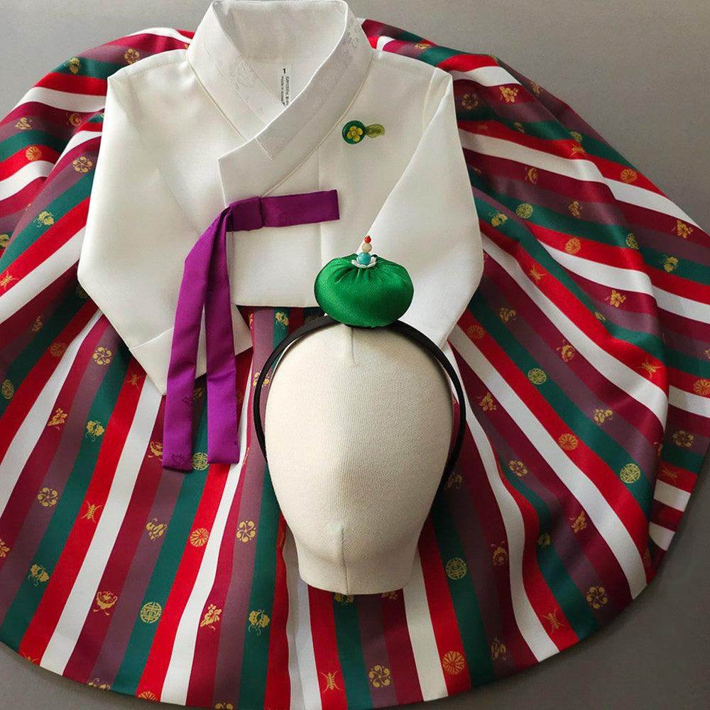 Yun Red Saekdong Girl Hanbok (1-8YR) - Native Korean