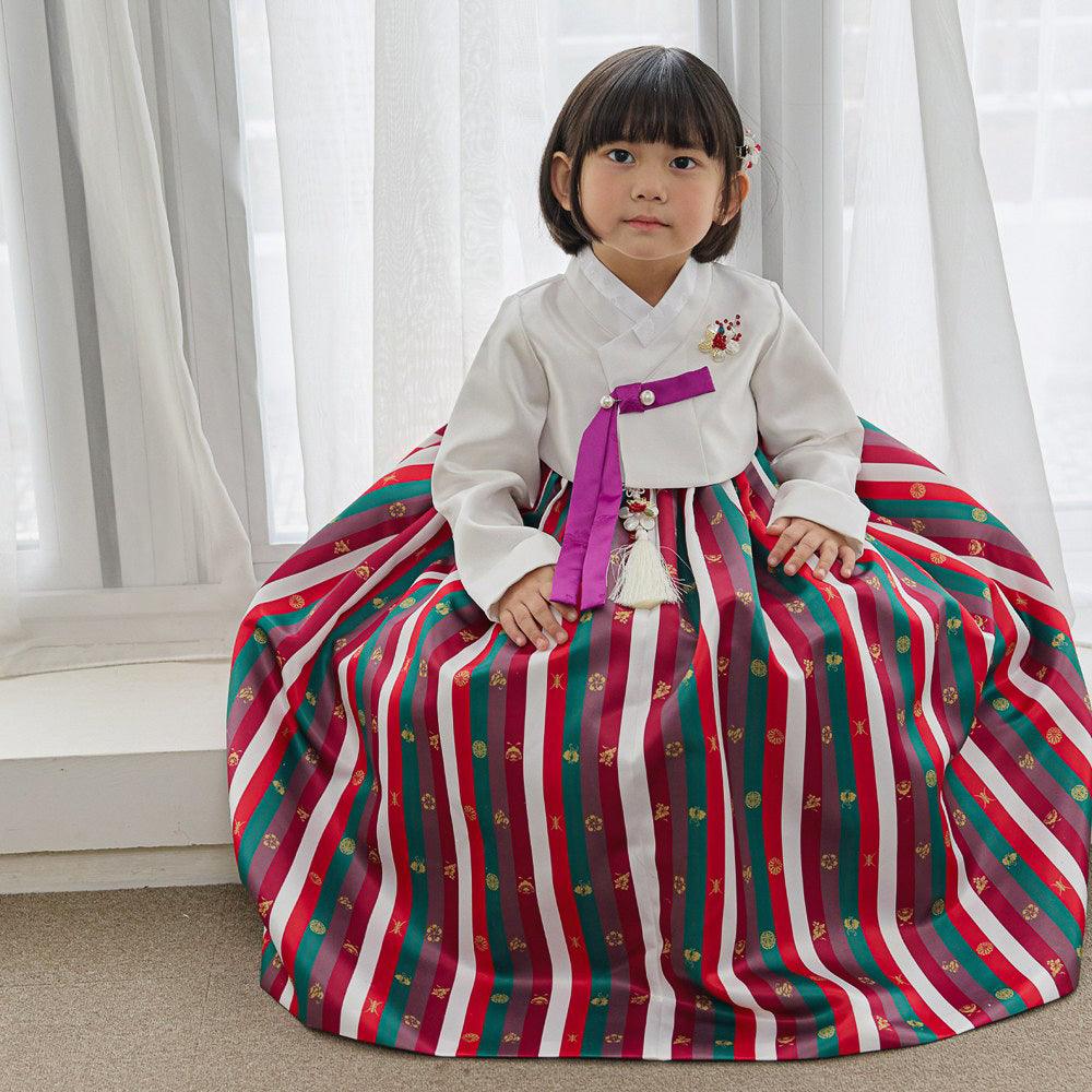 Yun Red Saekdong Girl Hanbok (1-8YR) - Native Korean