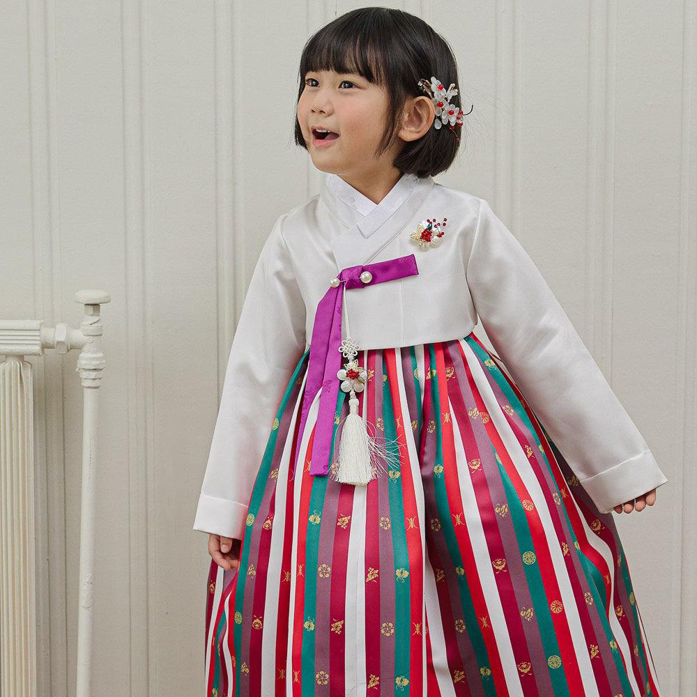 Yun Red Saekdong Girl Hanbok (1-8YR) - Native Korean