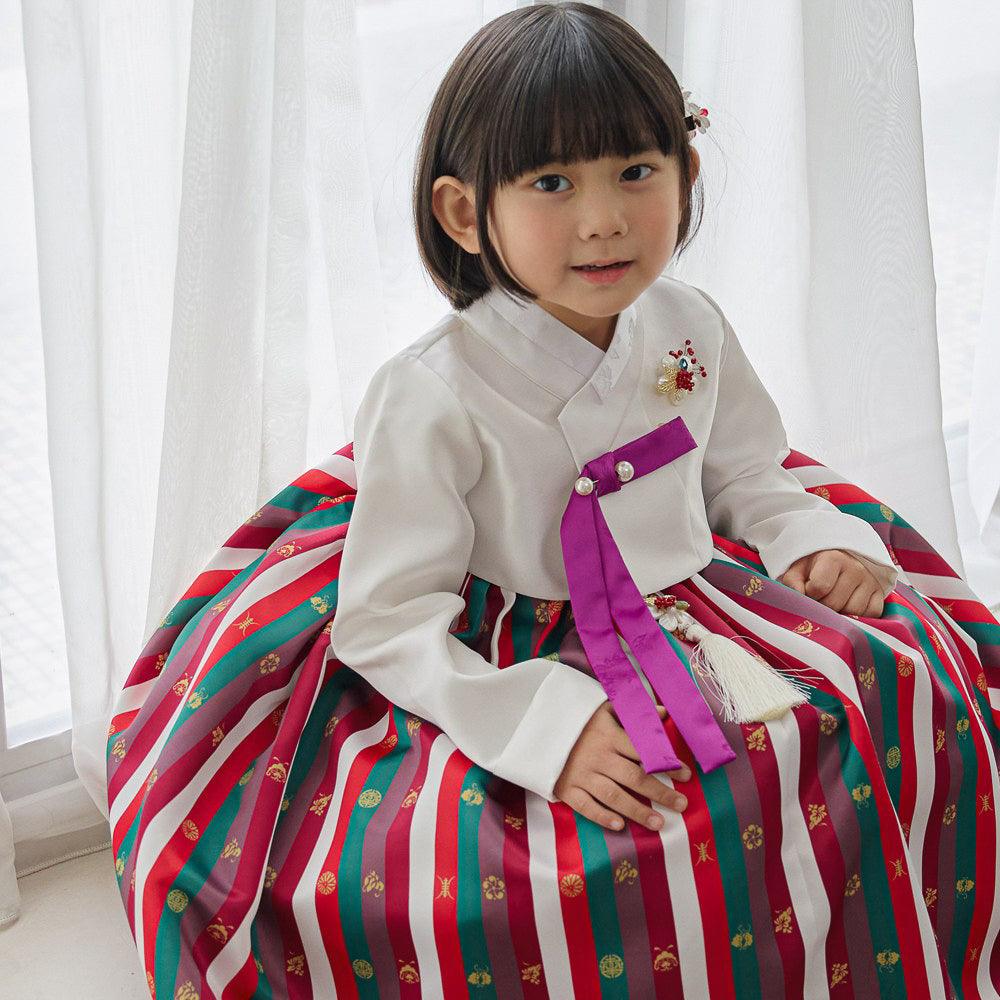 Yun Red Saekdong Girl Hanbok (1-8YR) - Native Korean