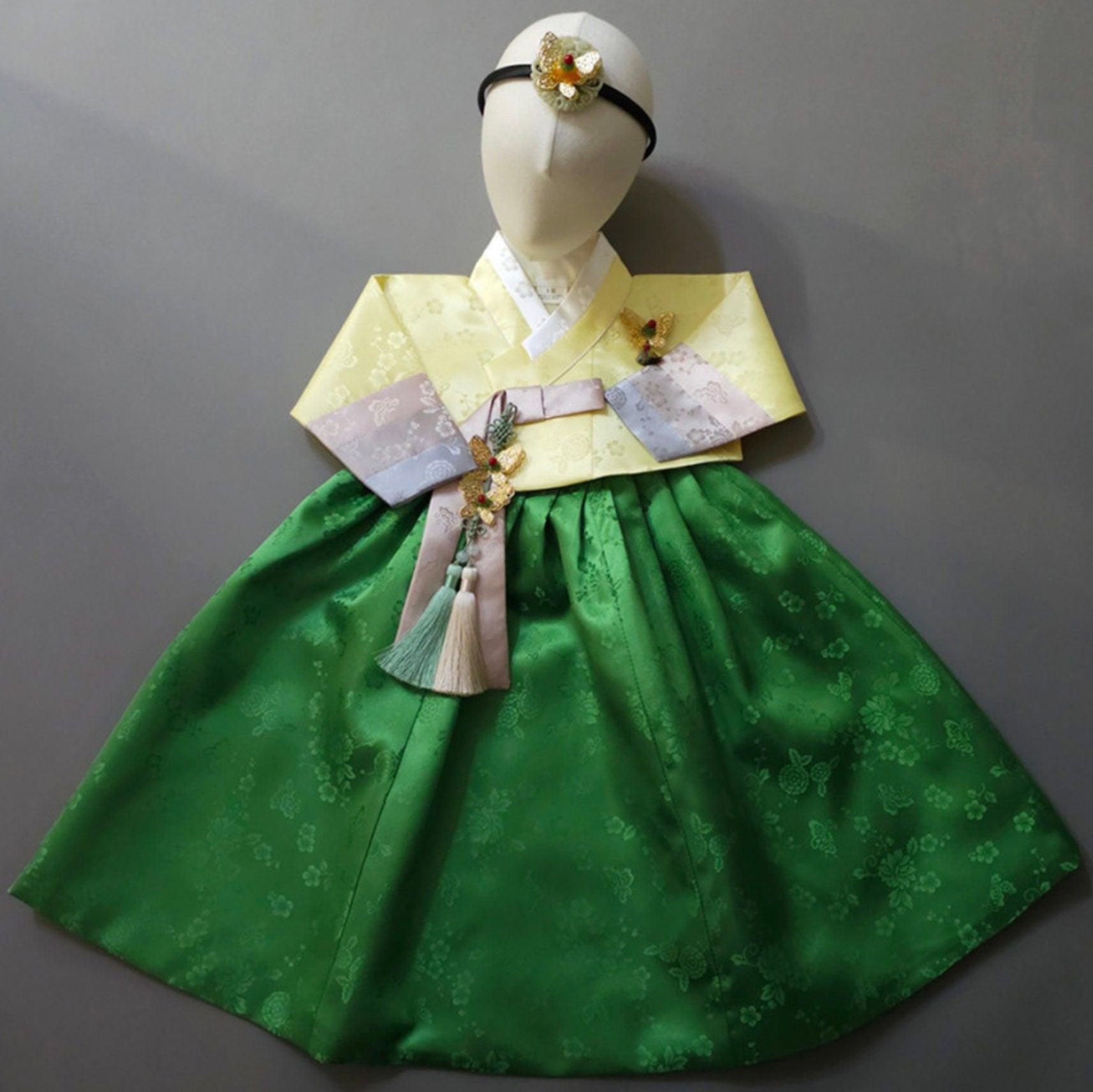 Yunjae Green Skirt Girl Hanbok (100D-15YR) - Native Korean
