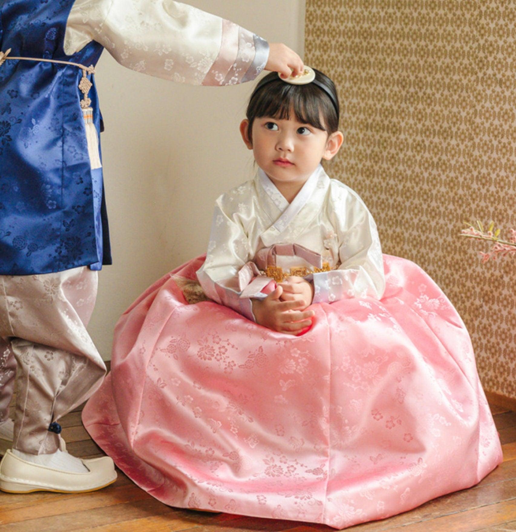 Yunjae Jeogori Pink Skirt Girl Hanbok (100D-15YR) - Native Korean