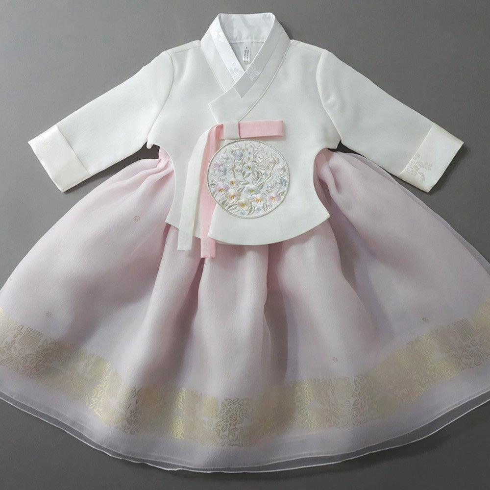 Yurim Gold Foil Light Pink Skirt Girl Hanbok (1-10YR) - Native Korean