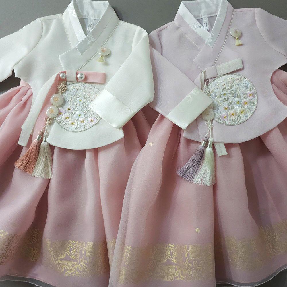 Yurim Gold Foil Pink Skirt Girl Hanbok (1-10YR) - Native Korean