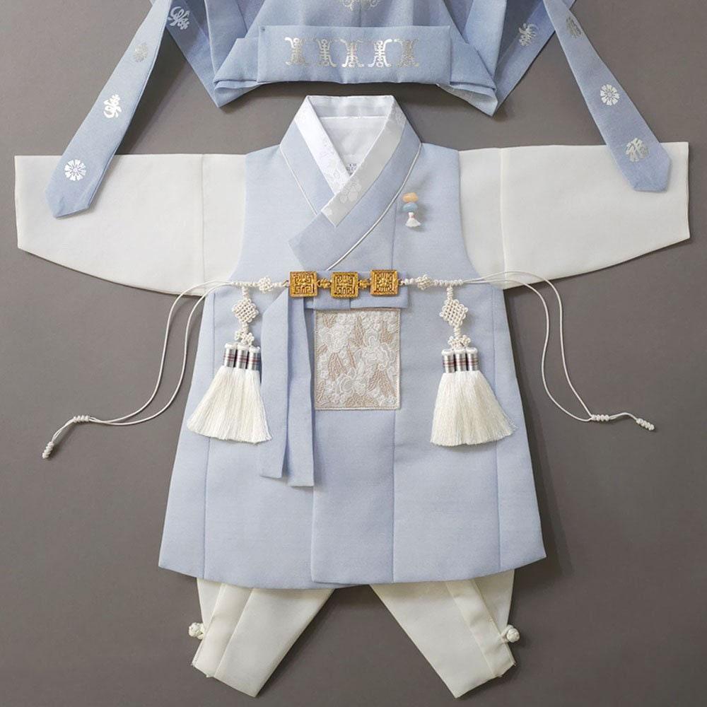Yusin Sky Solid Boy Hanbok (100D-10YR) - Native Korean