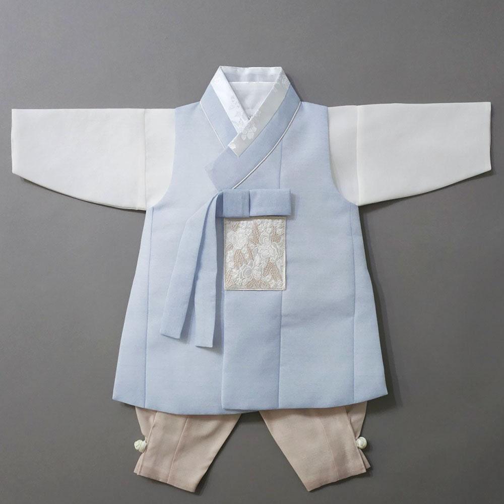 Yusin Sky Solid Boy Hanbok (100D-10YR) - Native Korean