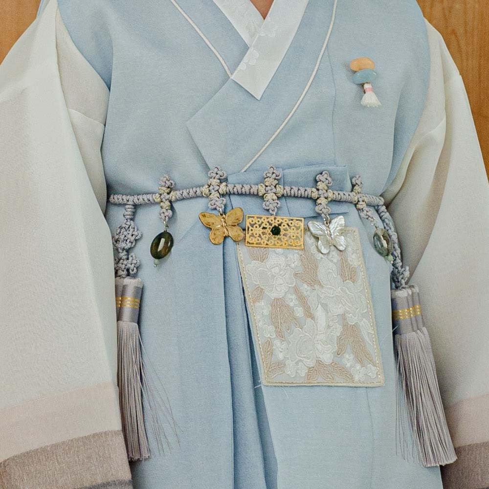 Yusin Sky Stripe Brown-Gray Boy Hanbok (100D-10YR) - Native Korean