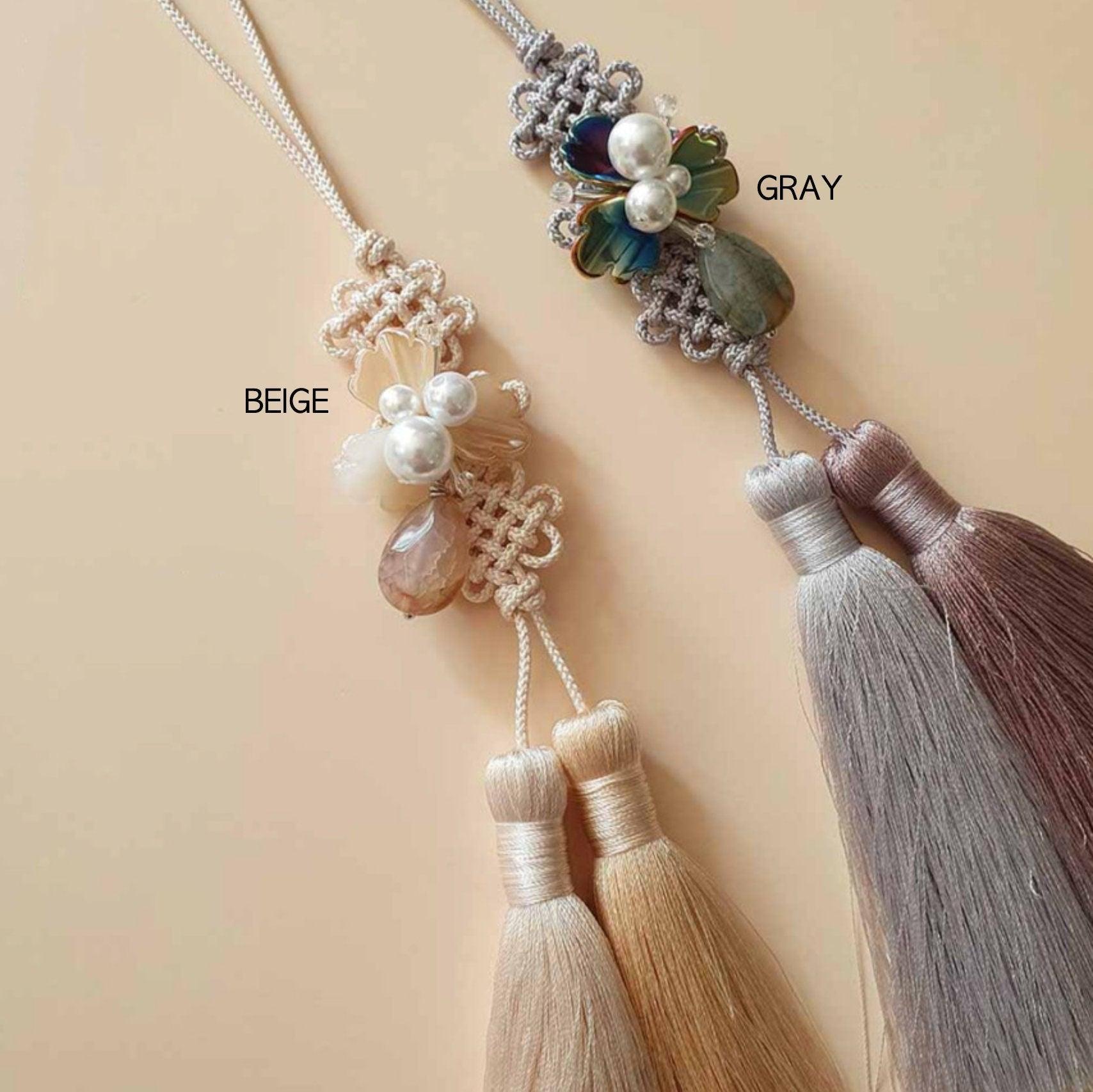Beaded Duo Tassel Norigae - Native Korean