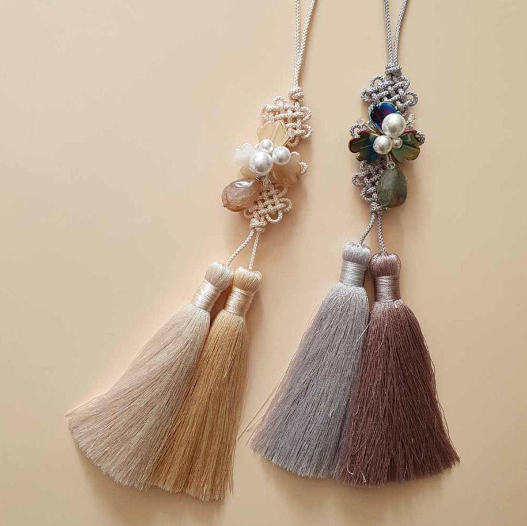 Beaded Duo Tassel Norigae - Native Korean