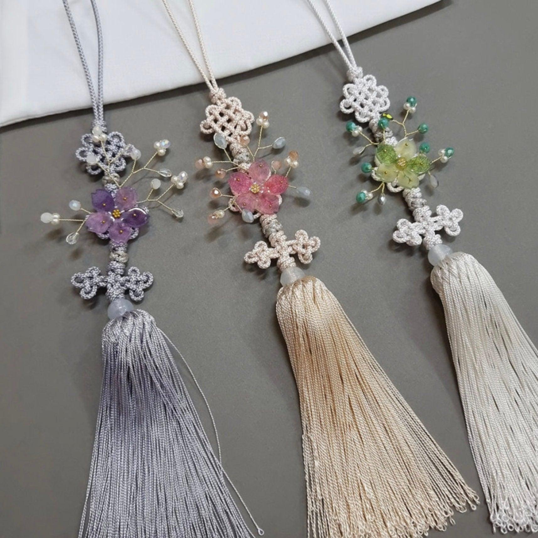 Beads Floral Tassel Norigae - Native Korean
