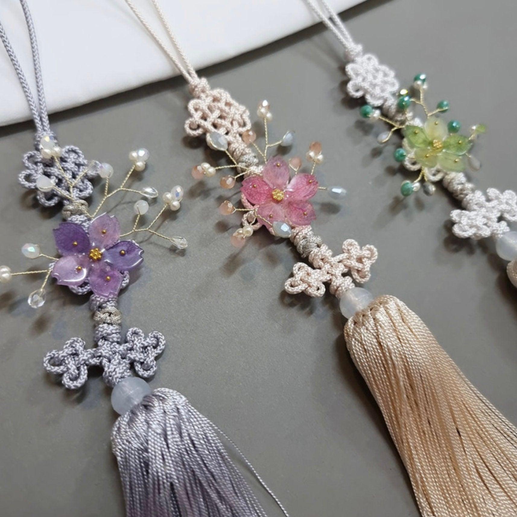 Beads Floral Tassel Norigae - Native Korean