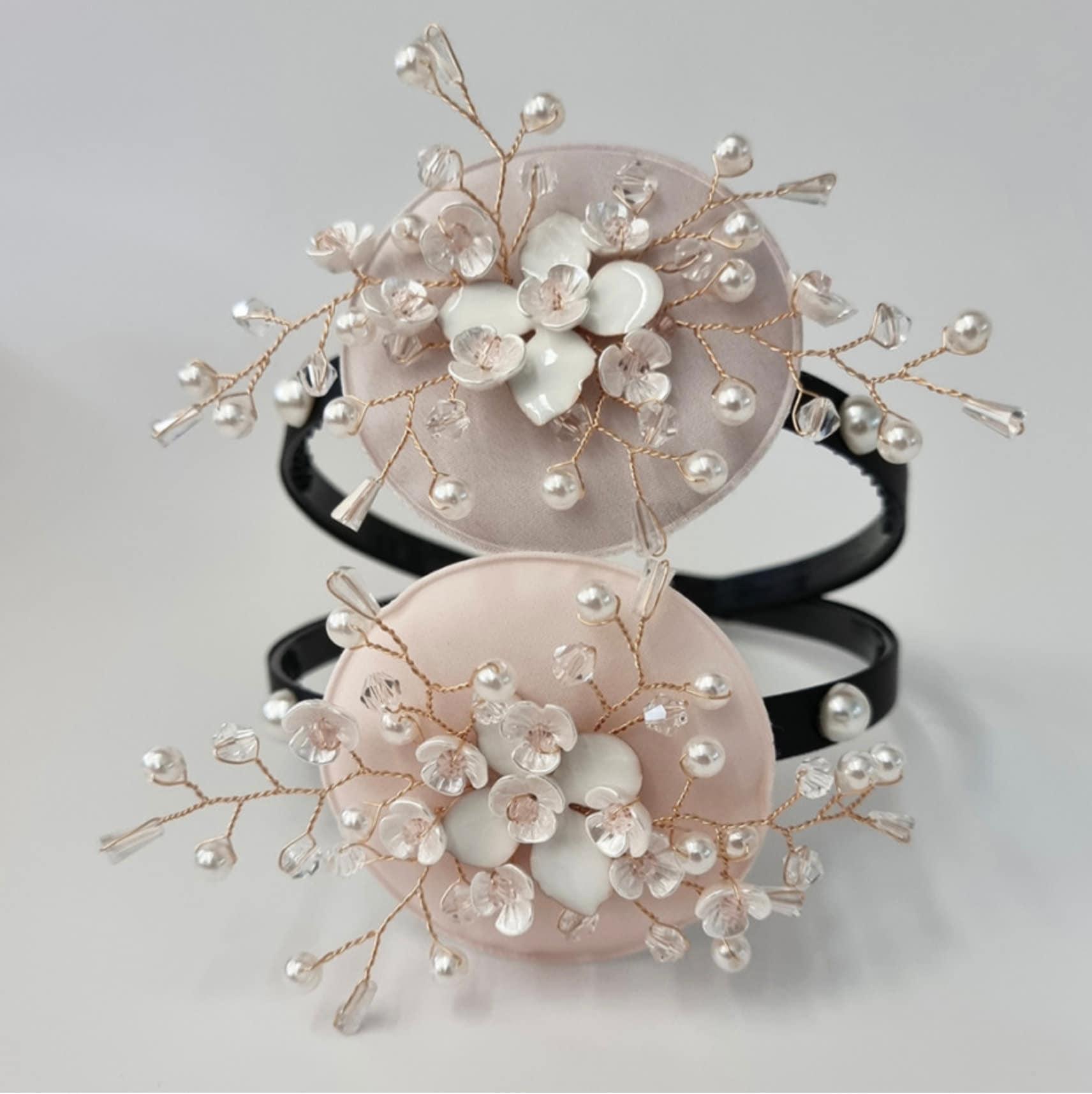 Blossoms White Flower Headband - Native Korean