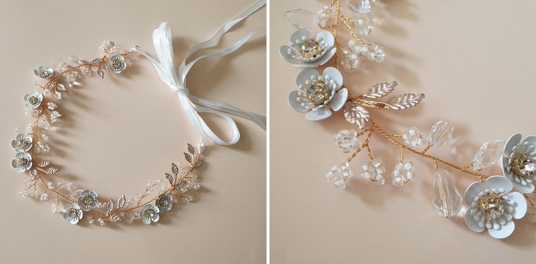 Camellia Beaded Wreath Headband - Native Korean