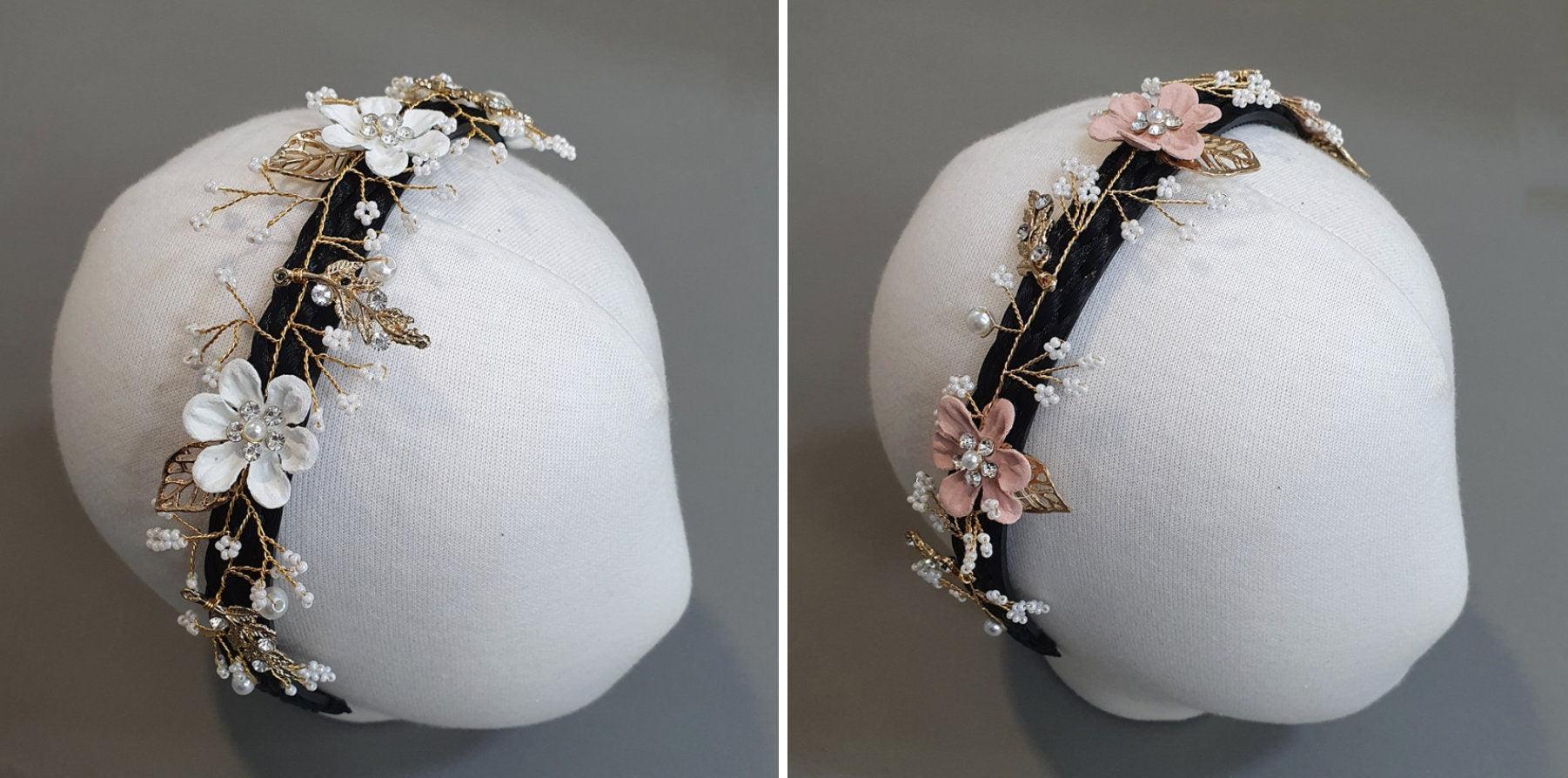 Charming Flower Black Headband (2colors) - Native Korean