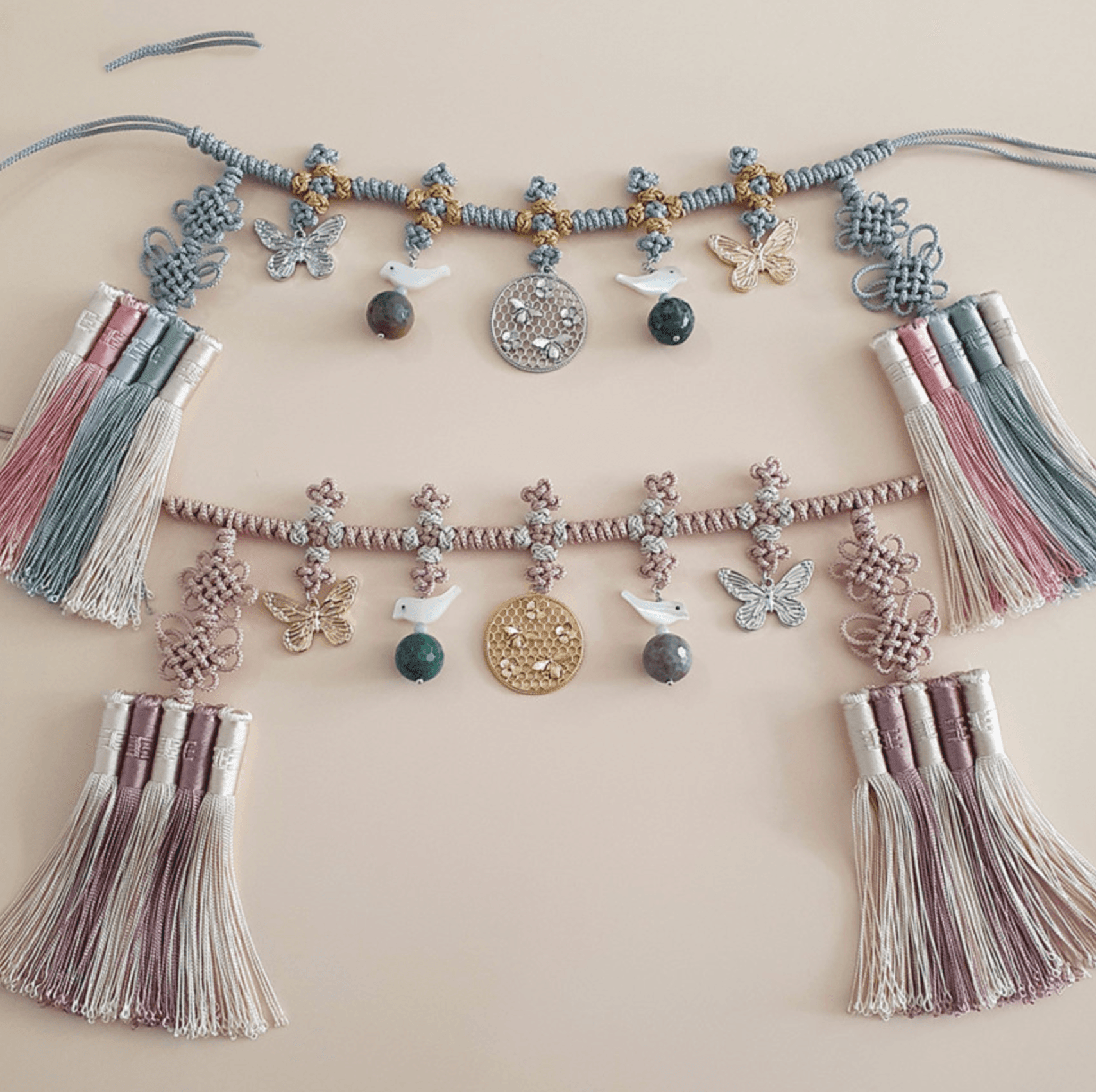 Charming Ornaments Tassel Belt - Native Korean