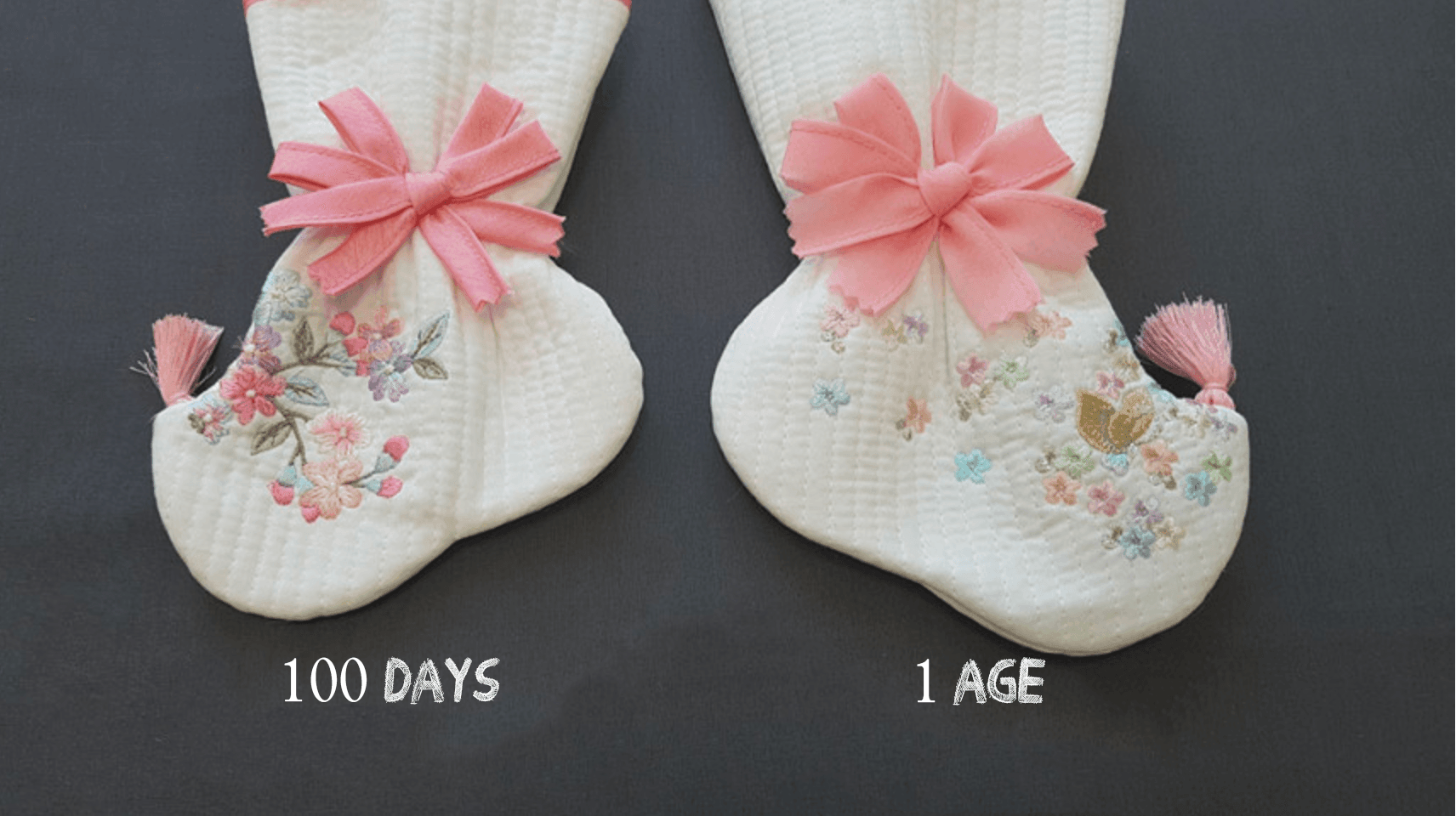 Coral Floral Quilted Hanbok Socks - Native Korean