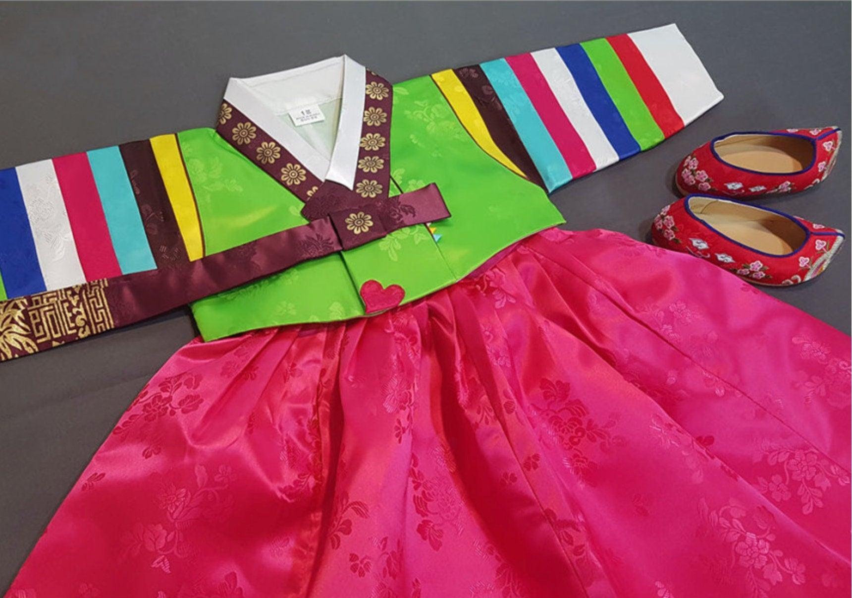 Dachae Green Jeogori Girl Hanbok (1-8YR) - Native Korean