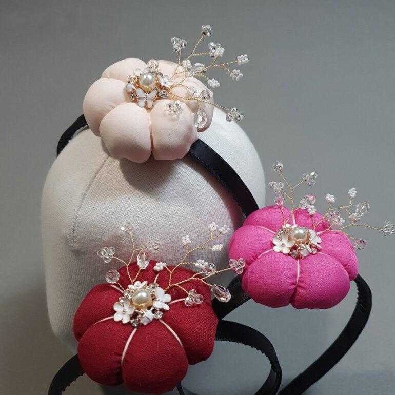 Esthetic Floral Pumpkin Headband - Native Korean