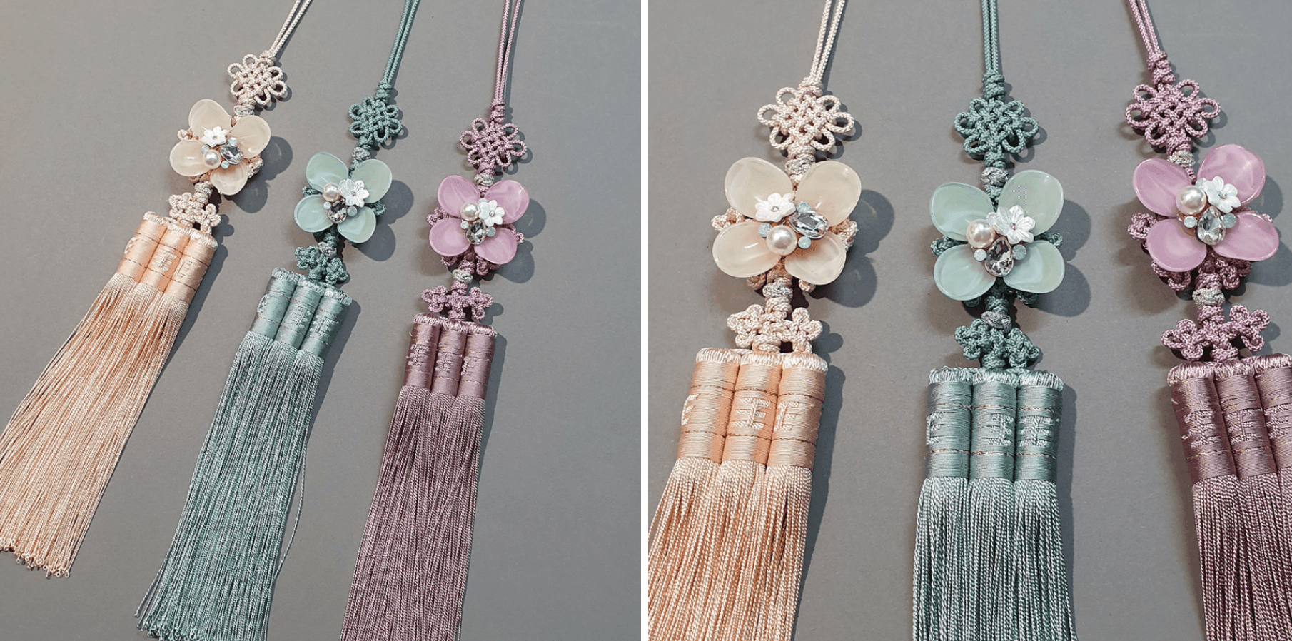 Floral Long Tassel Norigae - Native Korean