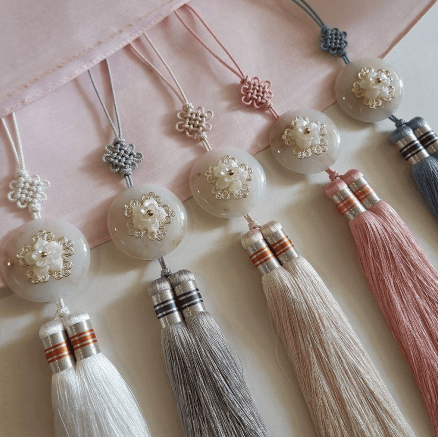 Floral Silk Tassel Norigae - Native Korean