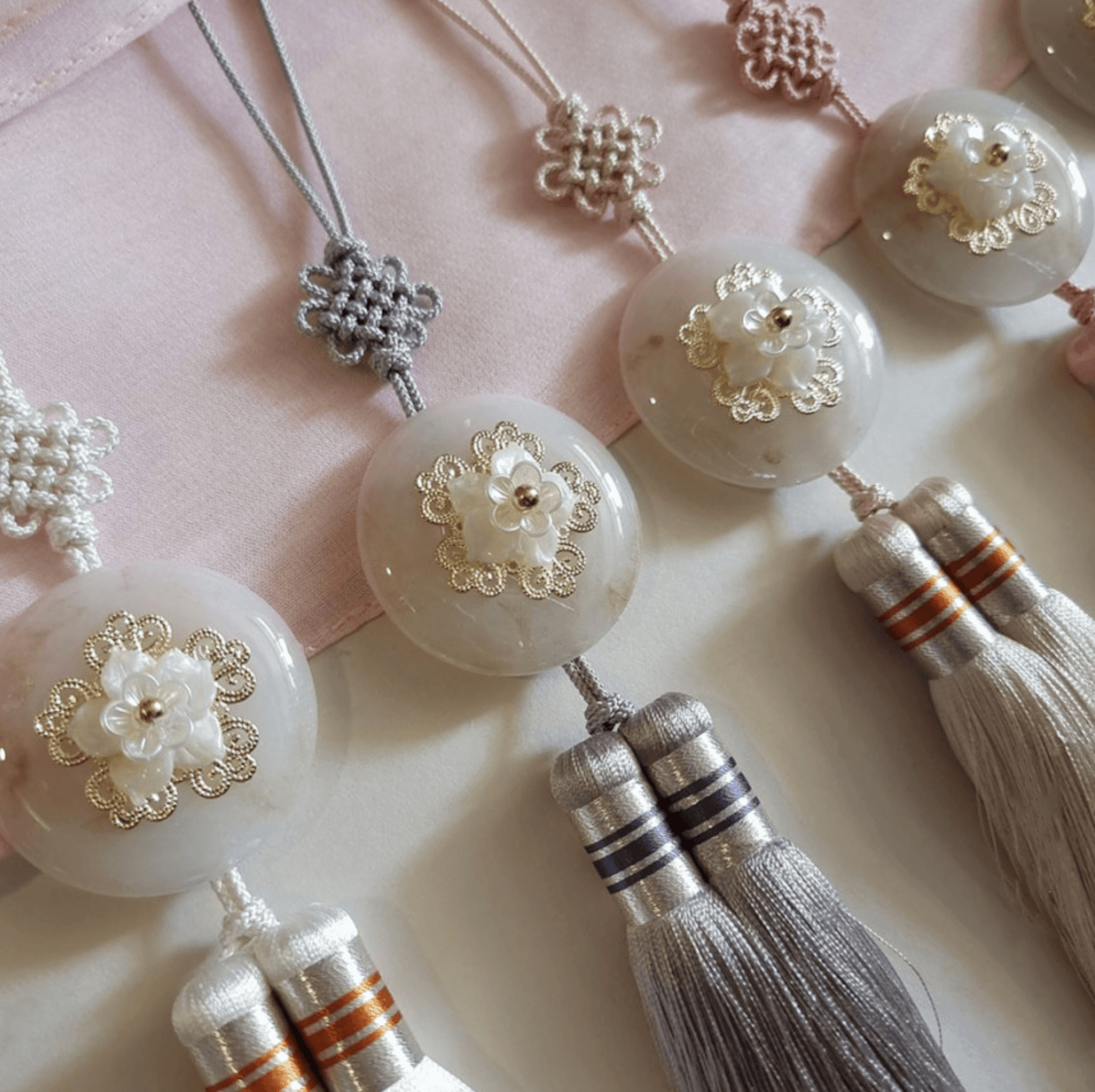 Floral Silk Tassel Norigae - Native Korean