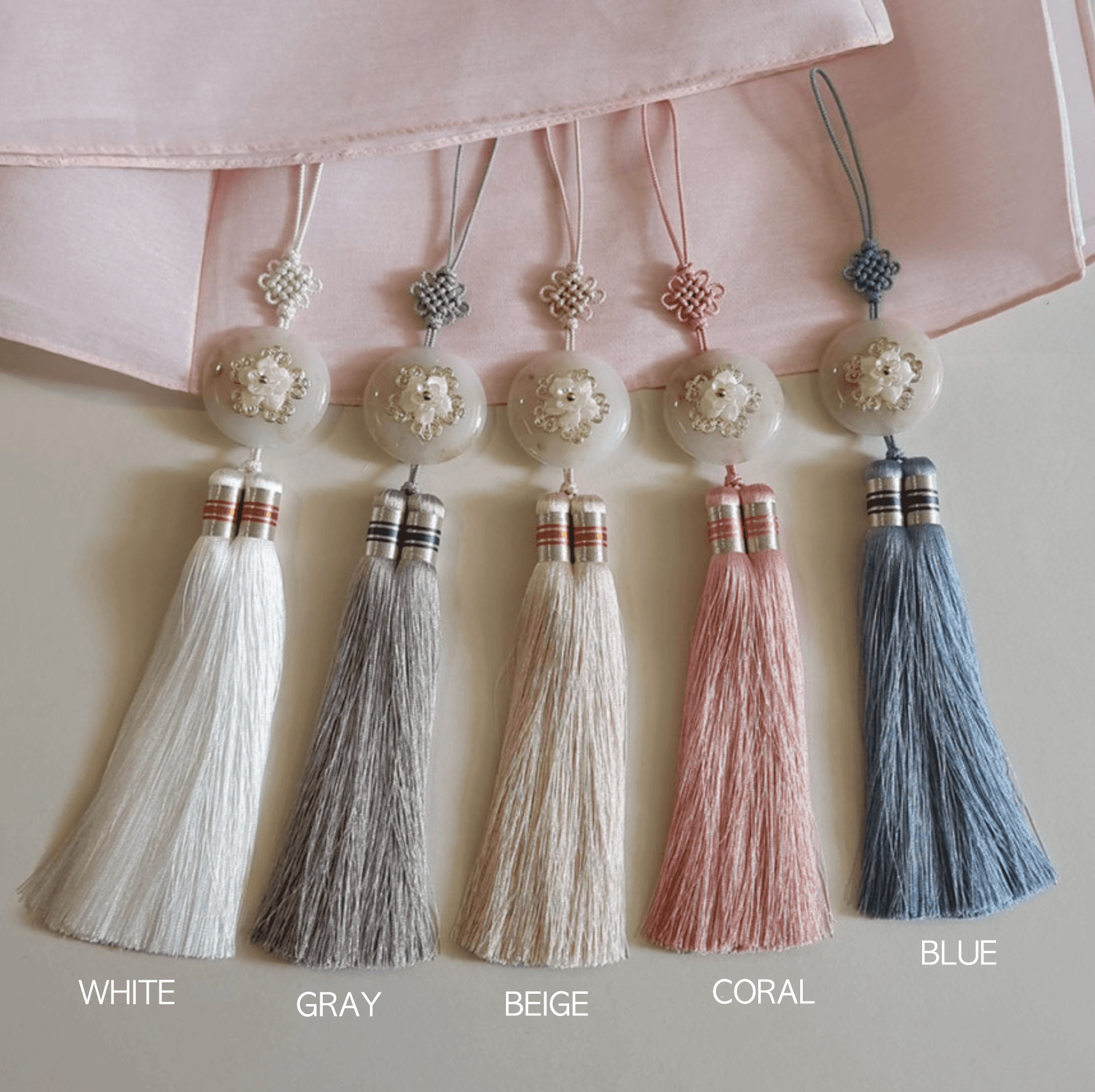 Floral Silk Tassel Norigae - Native Korean