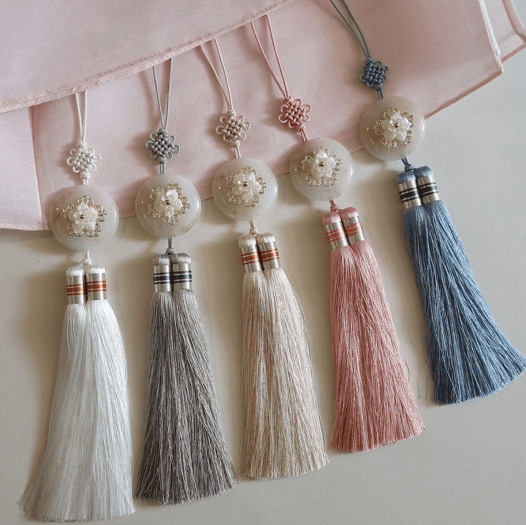 Floral Silk Tassel Norigae - Native Korean