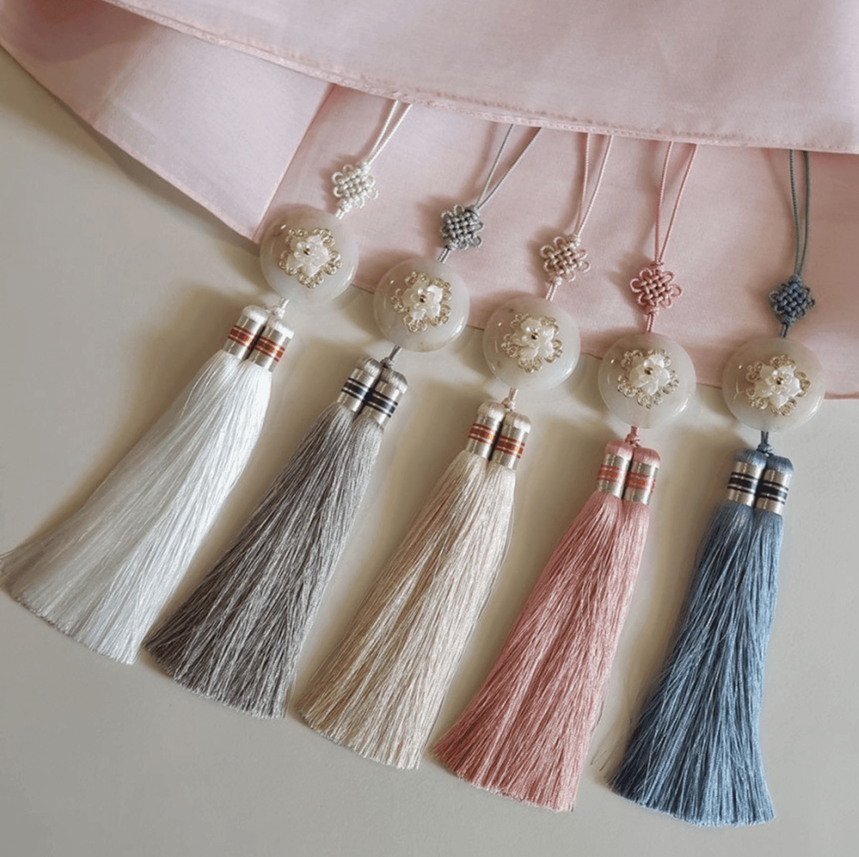 Floral Silk Tassel Norigae - Native Korean