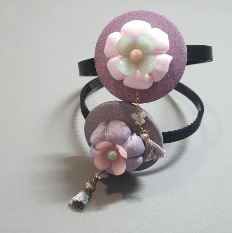 Flower Pumpkin Tassel Headband - Native Korean