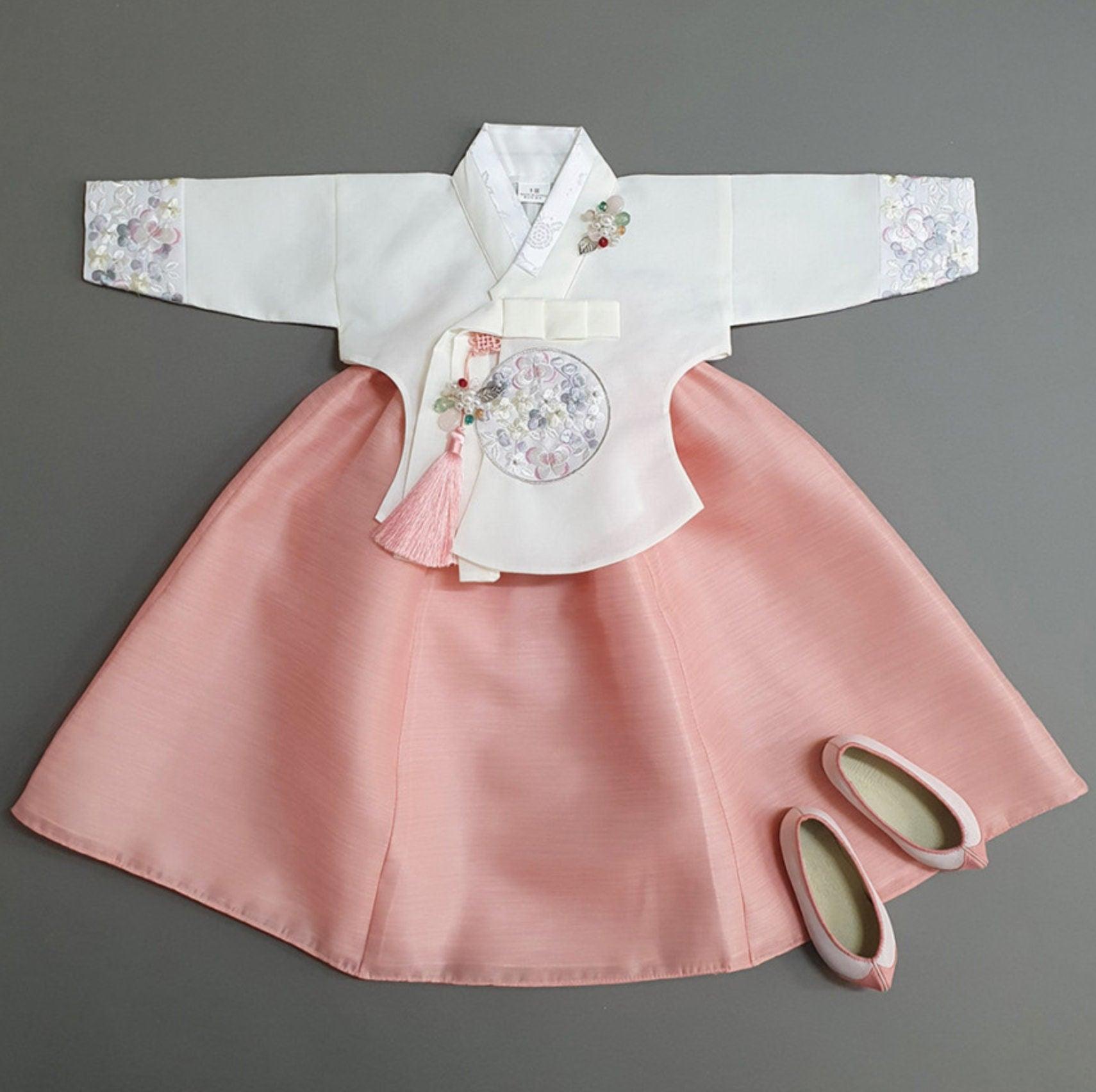 Hyeeu Coral Girl Hanbok (100D-15YR) - Native Korean