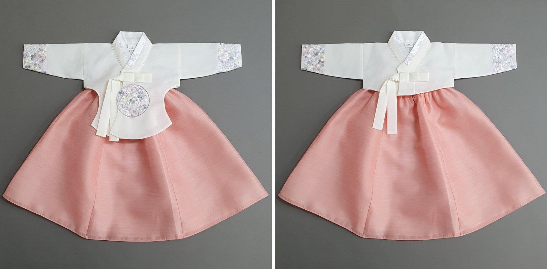 Hyeeu Coral Girl Hanbok (100D-15YR) - Native Korean