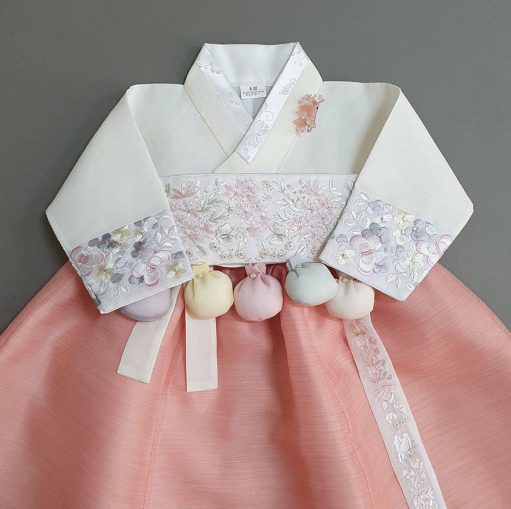 Hyeeu Coral Girl Hanbok (100D-15YR) - Native Korean