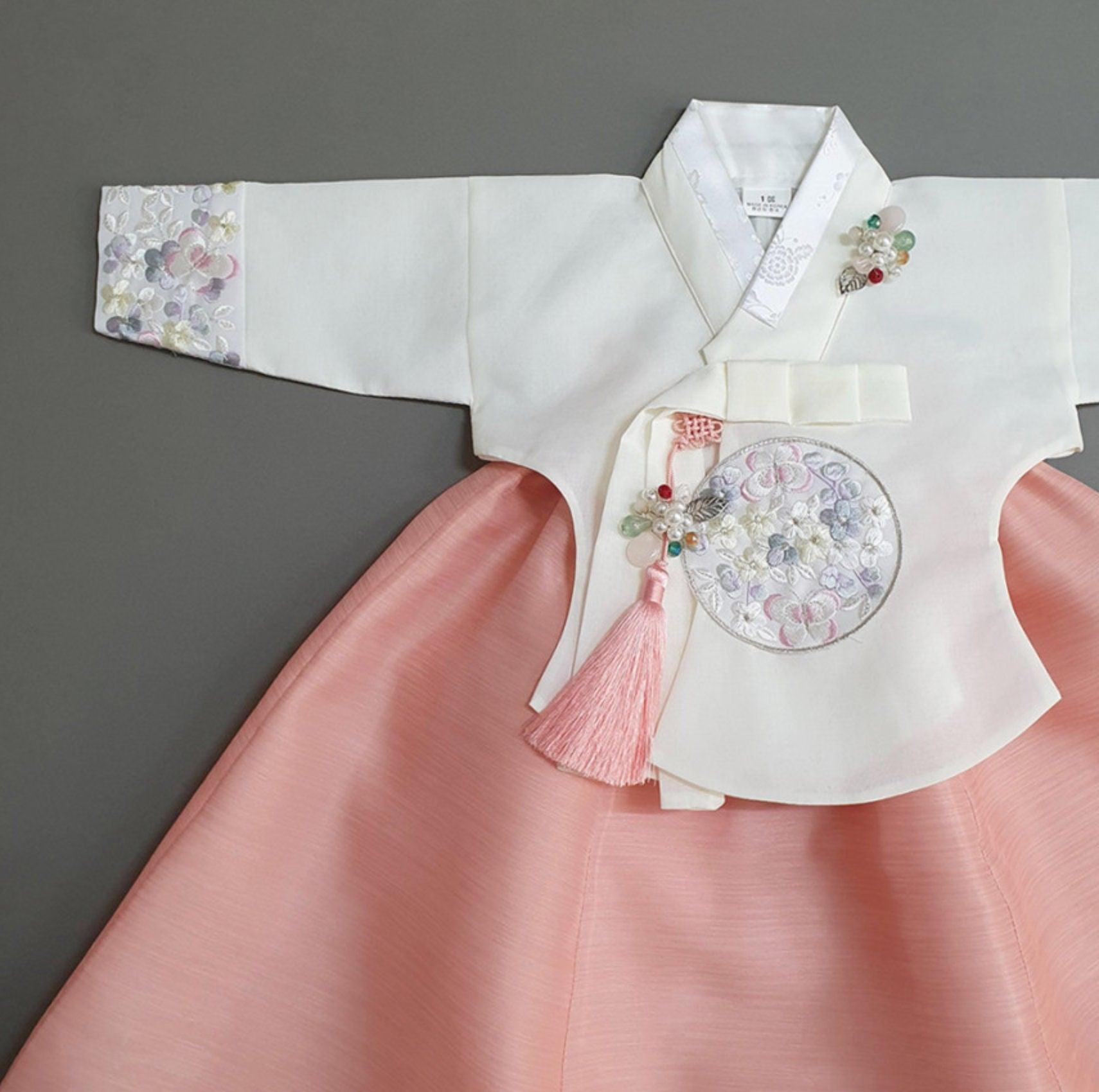 Hyeeu Coral Girl Hanbok (100D-15YR) - Native Korean