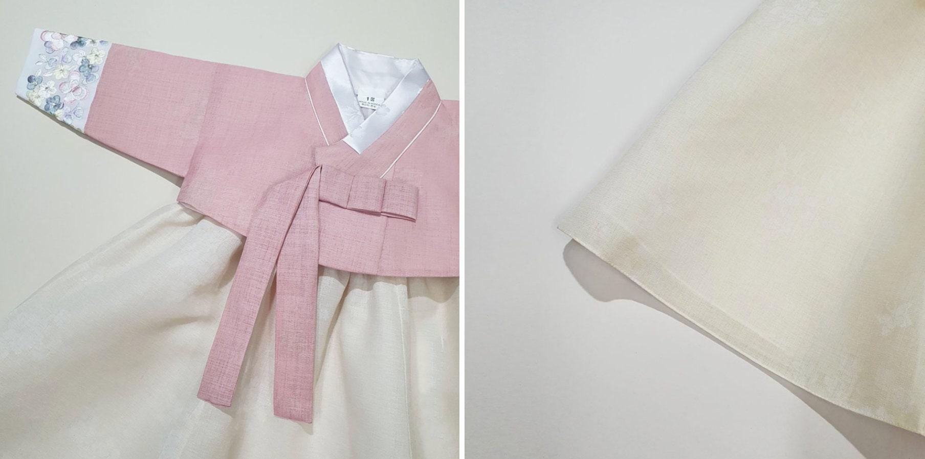 Hyeeu Pink Jeogori-Ivory Skirt Girl Hanbok (100D-1YR) - Native Korean