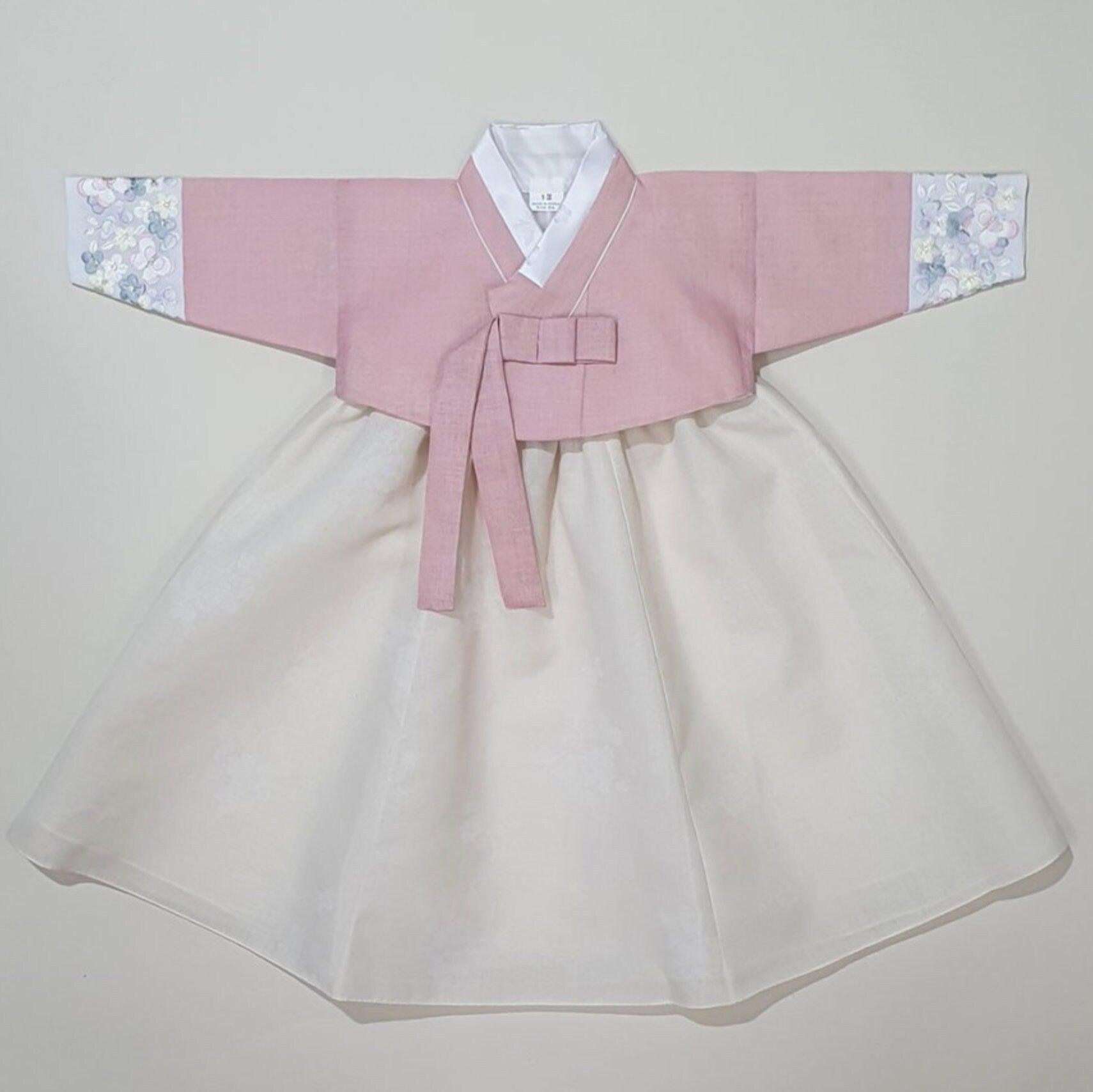 Hyeeu Pink Jeogori-Ivory Skirt Girl Hanbok (100D-1YR) - Native Korean