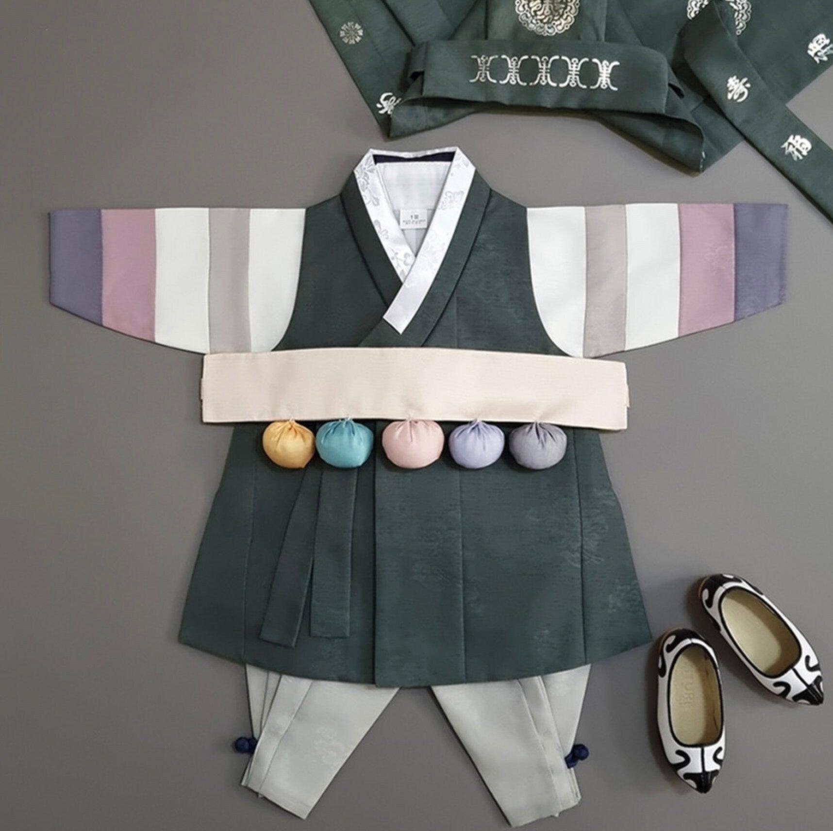 Hyogyung Kakki Stripe Boy Hanbok (100D-10YR) - Native Korean