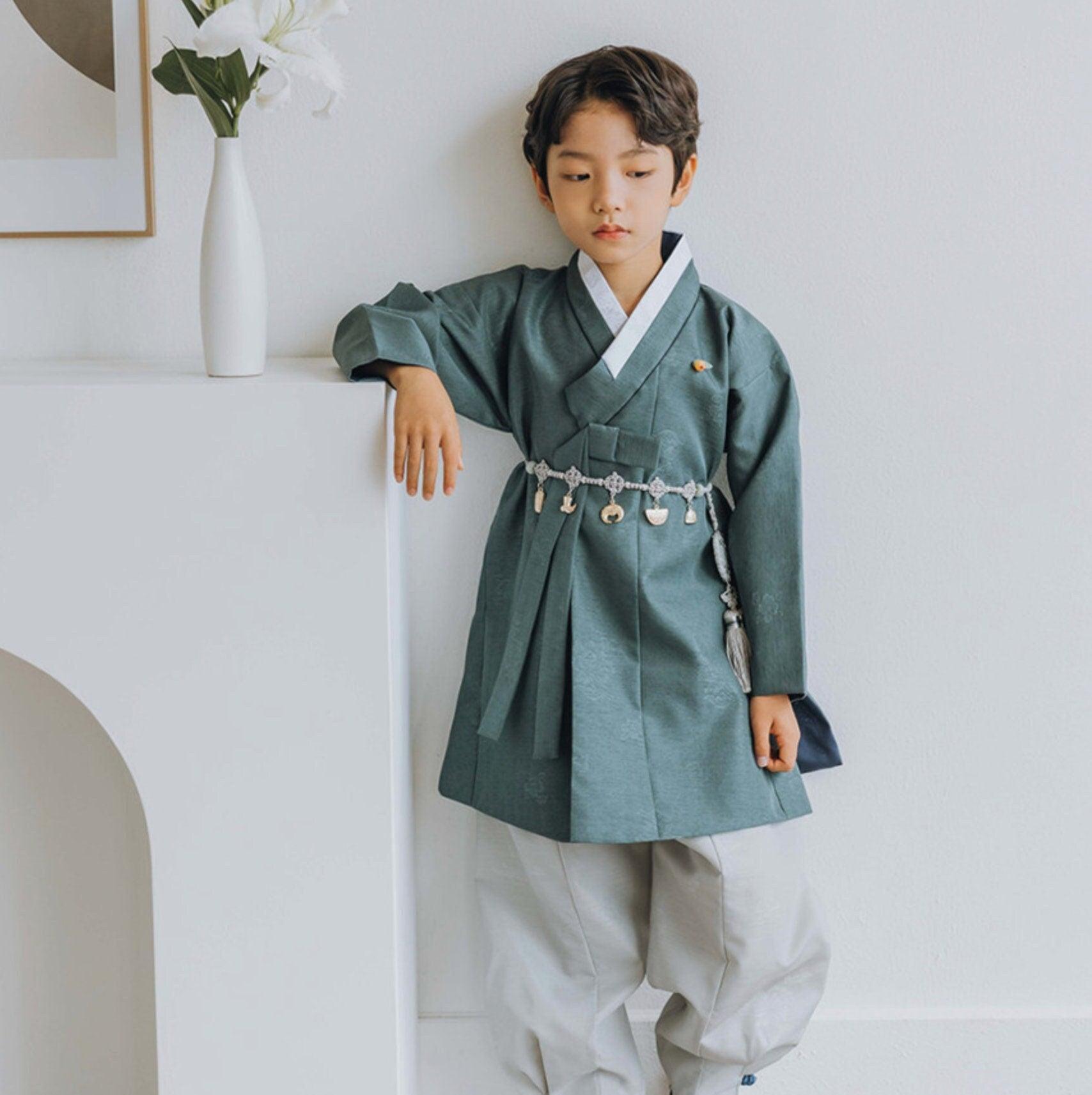 Hyomin Khaki Boy Hanbok (100D-10YR) - Native Korean