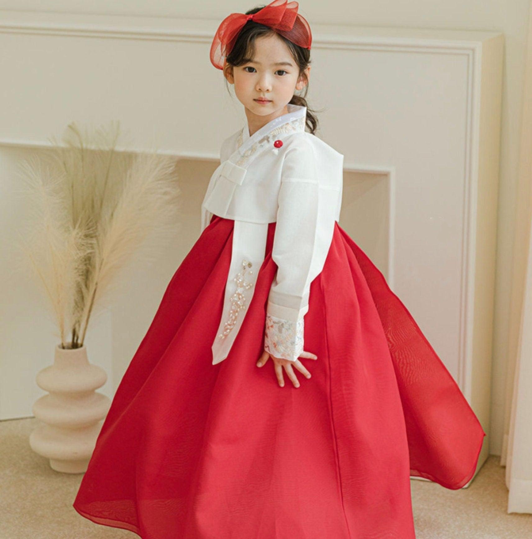 Hyunji Jeogori Red Girl Hanbok 100D 15YR