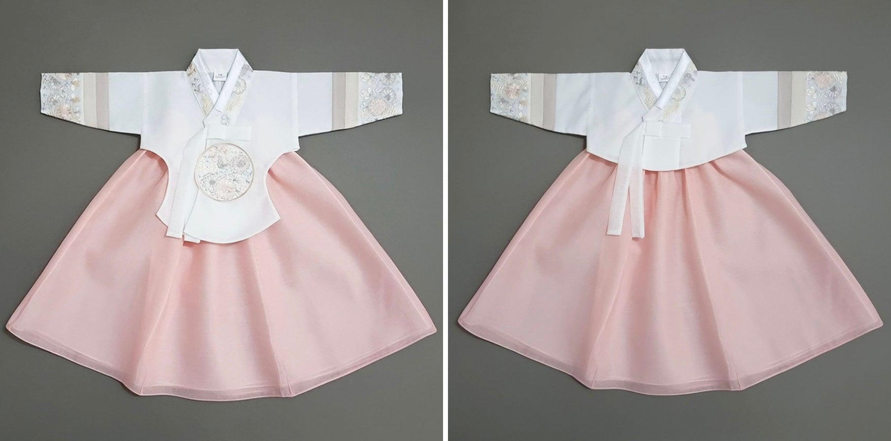 Hyunji Peach Two Top Girl Hanbok (100D-15YR) - Native Korean