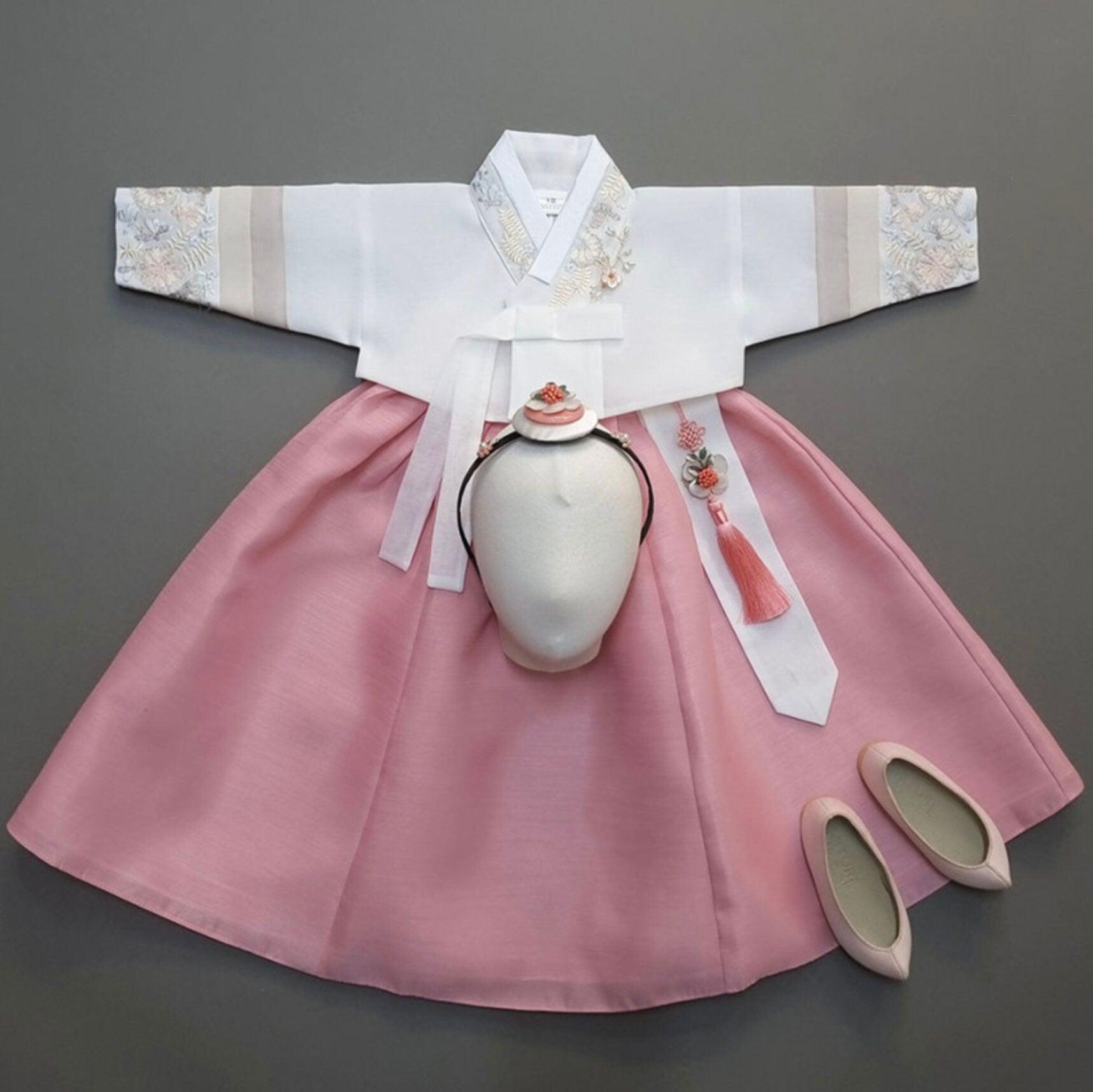 Hyunji Pink Girl Hanbok (100D-15YR) - Native Korean