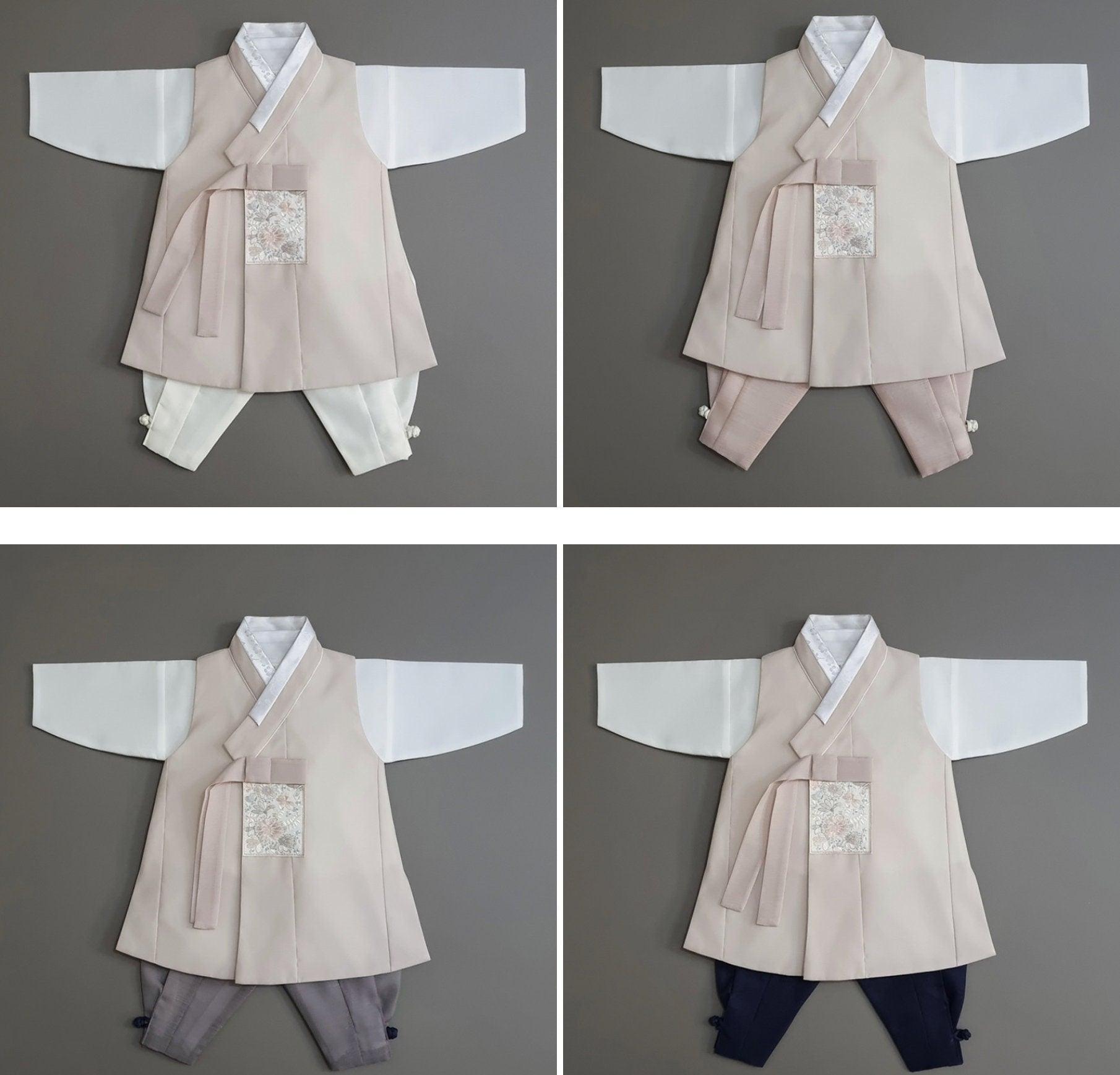 Hyunsoo Beige Solid Boy Hanbok (100D-15YR) - Native Korean