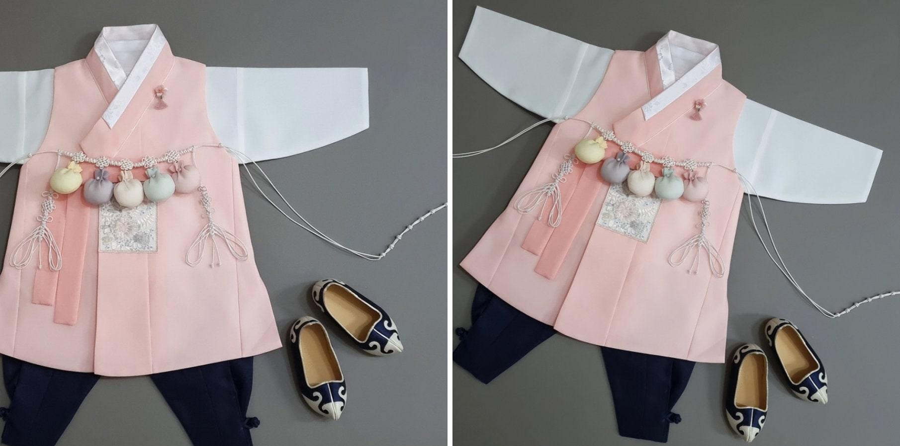 Hyunsoo Coral Solid Boy Hanbok (100D-10YR) - Native Korean